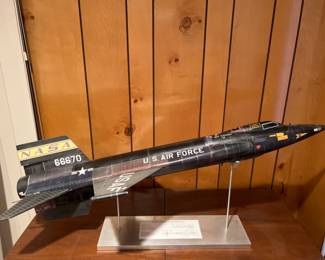 Vintage NAA NASA USAF X-15 Model w/ Schematic Aluminum Base