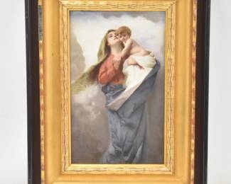DRESDEN KPM LARGE PORCELAIN MADONNA & CHILD PLAQUE 