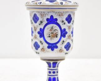 BOHEMIAN OVERLAY GLASS POKALE 