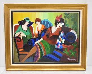 LARGE ORIGINAL TARKAY OIL ON CANVAS PAINTING