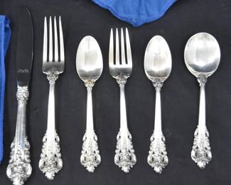 WALLACE GRAND BAROQUE STERLING FLATWARE SET FOR (16 ) 