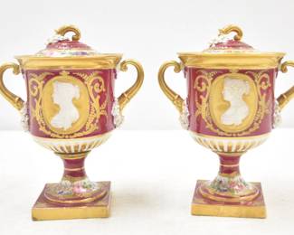 IMPERIAL SEVRES COVERED URNS 