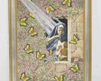 ERIC DE KOLB MADONNA OIL ON MASONITE 