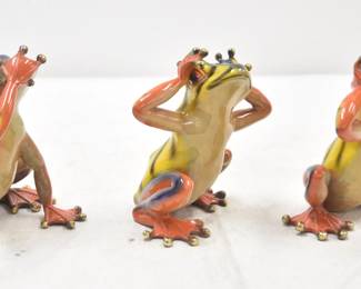 BARRY STEIM ENAMELED BRONZE FROGS 