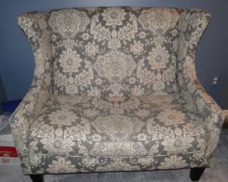 Two seater bench with nice upscale fabric
