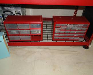 Nuts and bolts storage containers, and workbench too