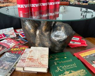 BEAR GLASS TOP TABLE