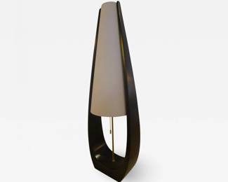 Wishbone Lamp in Gray Lacquer with Linen Shade Pair Available.