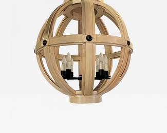 Bleached Oak Sphere Chandelier 