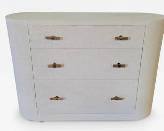 Linen Wrapped Rounded Chest of Drawers