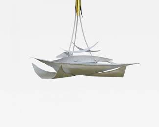 Brutalist Chandelier in White Gesso Finish