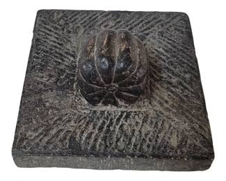 19th Century Chinese Carved Stone Weight With Pumpkin