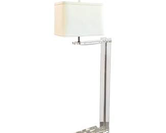 70s Lucite Floor/Reading Lamp New Shade and Wiring