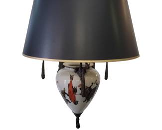 Japanese Painted Porcelain Vase Pendant Light