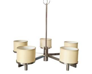 Paul Marra Design Silk Drum Chandelier in Nickel