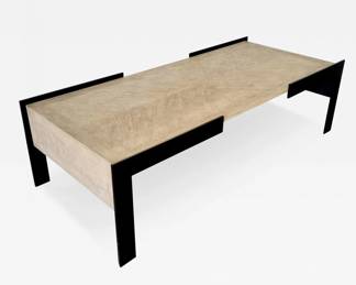 Modern Rustic Coffee Table with Distress Oak Top and Oil Rubbed Bronze Finish