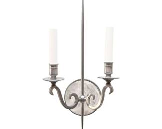 Pair of Two Arm Rock Crystal Sconces 