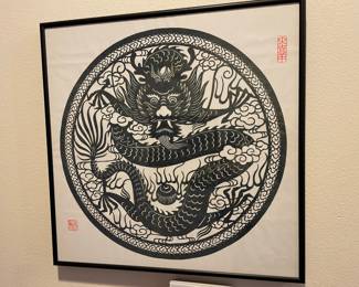 Chinese Zodiac Black Dragon Print