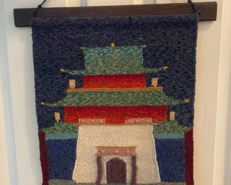 Wall Hanging Tapestry with Pagoda Design