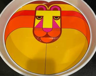 Orange, Yellow, Pink and White Lion Platter