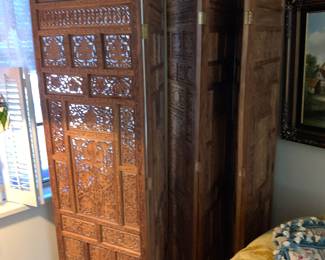 Carved wood room screens