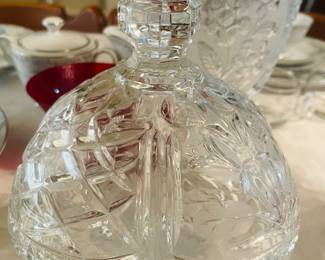 Beautiful Etched Crystal Candy Dish