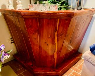 Stunning Handmade Custom Cedar Angle Corner Bar