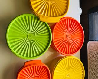 Collection of Vintage Tupperware in Vibrant Colors