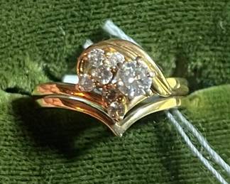 Vintage 14K Gold Wedding Set
    1/3 Ct Total Weight 
    Size  5.5