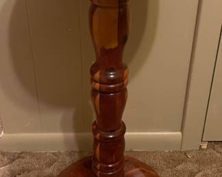Vintage Handmade Cedar Ashtray Stand 
