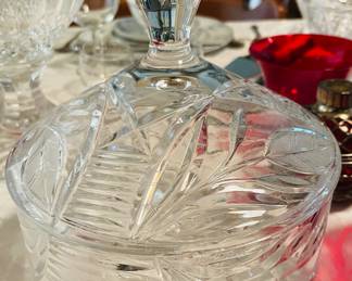 Footed Godinger Crystal Candy Dish