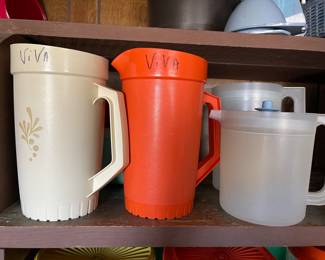 Collection of Vintage Tupperware Pitchers 