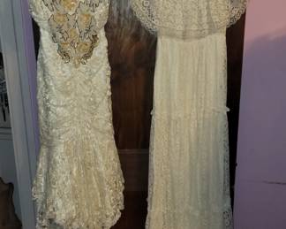 Lace Beaded Dress & Vintage  Lace Dress ( Both Size Small ) 