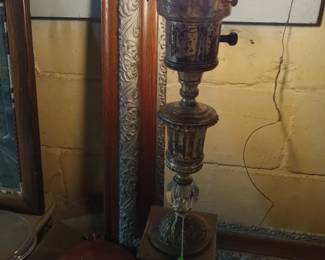 Crystal and metal lamp