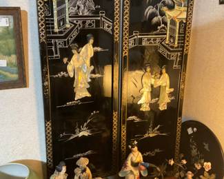 Large Oriental Plaques- mother of pearl