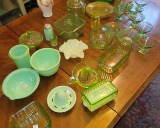 Vaseline Glass Collection under natural light