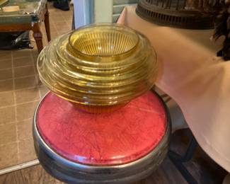 Set of 7 Yellow Glass Bowls