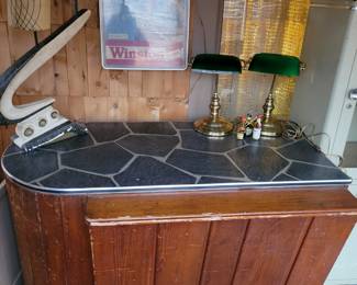 2 Shelve  Wood Bar With Vinal  Top 