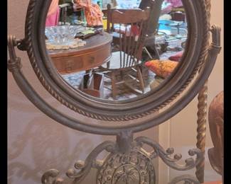 Vintage Iron Table Top Mirror 