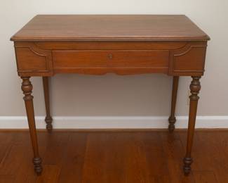 Antique Ladies Writing Desk — 1919 Unique F. Schimmel Spinet Writing Desk Table, Fairbault, MINN (Minnesota) 37 " wide (without drawers open) x 22 1/2" deep x  32" tall