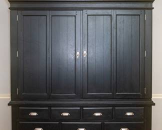 Black Hutch Cabinet 64.5" wide x 77 3/4" tall