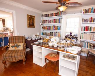 Chairs sold. Craft desk sold. Stool, painting and books available