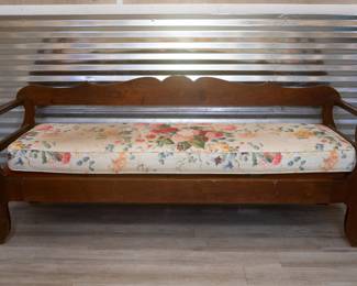 Antique Carved Wooden Colonial Miners Couch Catalan Bench Settee Sofa
