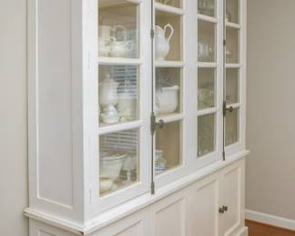 Large White Farmhouse China Cabinet 82" widest x 91" tall

