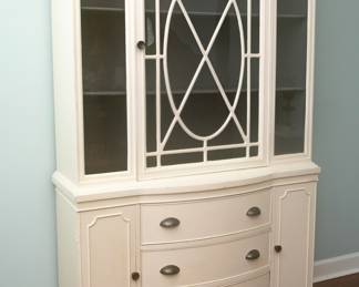 White Vintage China Cabinet                      