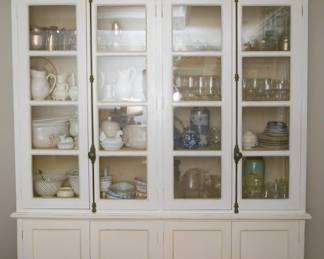Large White Farmhouse China Cabinet 82" widest x 91" tall

