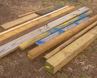 Treated lumber pieces 6x6 post, 4x4, 2x4, 2x6, etc.