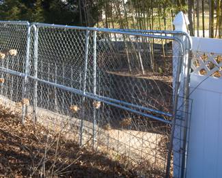 Stevens Pipe and Steel Galvanized Silver Chain Link Dog Animal Kennel Panel Fence Fencing and Gate