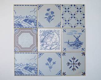 Delft Blue kitchen bathroom tiles imported from Holland (The Netherlands) Approximately 1500 tiles available. Perfect for renovations, remodel, new construction, resellers.