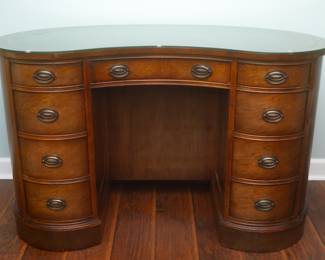 Leather Top Inlay Kidney Shaped Desk by Sligh Lowry Company 
